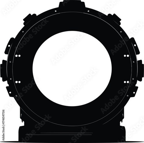 MRI scanner black silhouette vector illustration isolated on white background
