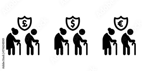 Vector pension icon. Pension insurance symbol