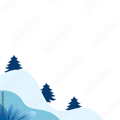 Winter Snow and Tree Corner