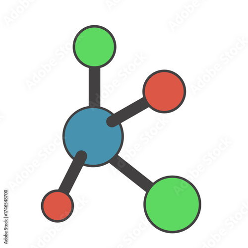 Connected Dots Molecule Graphic Illustration