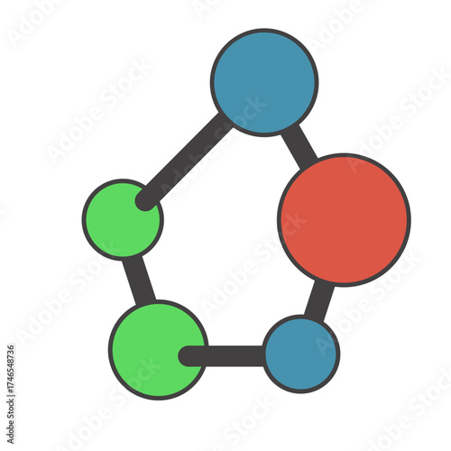 Connected Dots Molecule Graphic Illustration