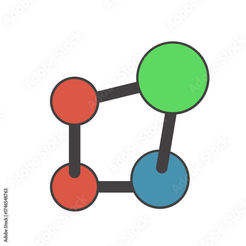 Connected Dots Molecule Graphic Illustration