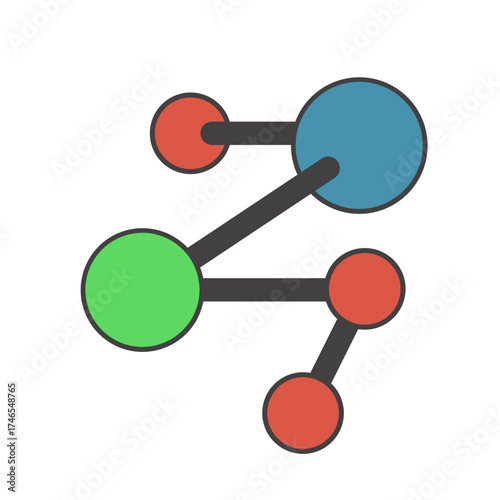 Connected Dots Molecule Graphic Illustration