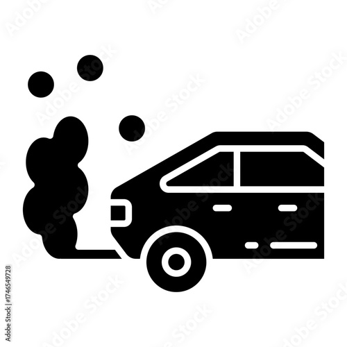 Conceptual flat design icon of car exhaust 