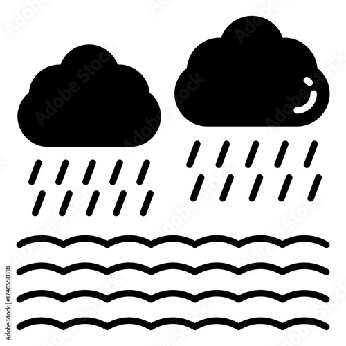 Rainfall icon in perfect design
