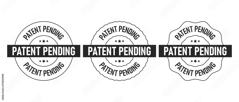 Obraz premium Patent Pending Round Black Stamp and Badge Set