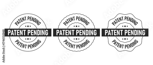 Patent Pending Round Black Stamp and Badge Set