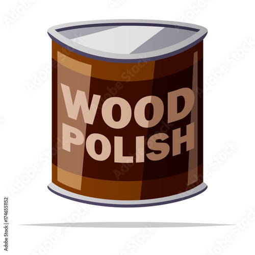 Can of wood polish vector isolated illustration