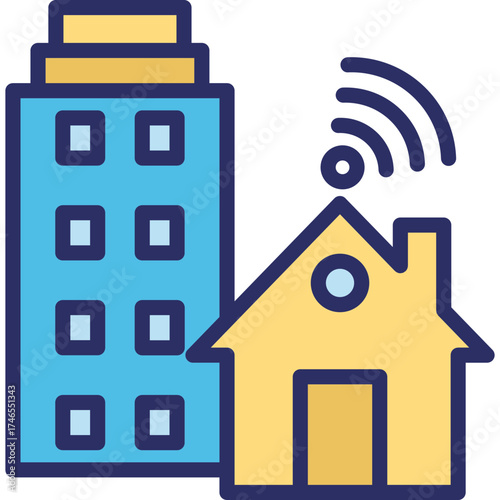 Home Internet Icon – Wi-Fi Connectivity, Smart Home Network, Internet Access Symbol