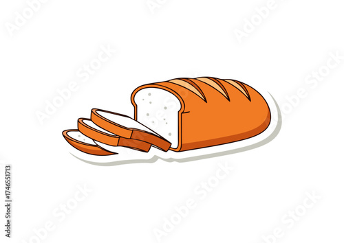 Freshly Baked Loaf of Bread with Slices A Delicious and Appetizing Food Illustration