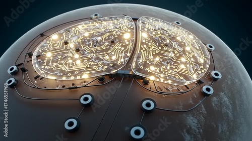 Futuristic Brain Interface - Glowing Circuitry and Advanced Neural Connections.