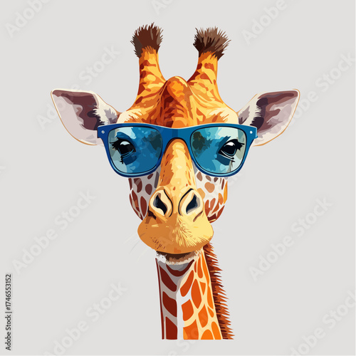 Lustige Giraffe mit Sonnenbrille
