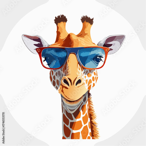 Lustige Giraffe mit Sonnenbrille