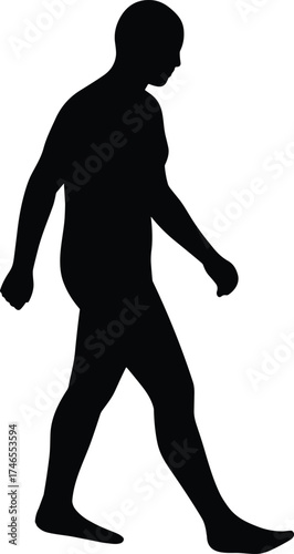Walking person silhouette, human motion illustration, pedestrian symbol design, lifestyle activity artwork, fitness and movement graphic, everyday life icon