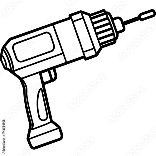 Electric Drill Minimal Vector Design