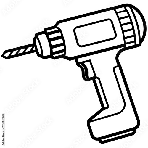 Electric Drill Minimal Vector Design
