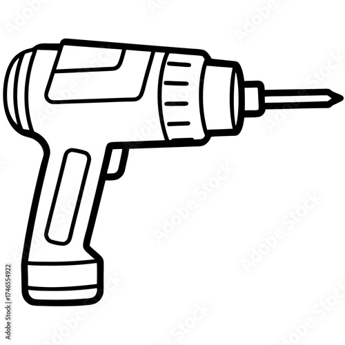 Electric Drill Minimal Vector Design