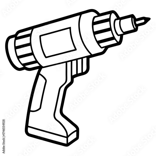 Electric Drill Minimal Vector Design