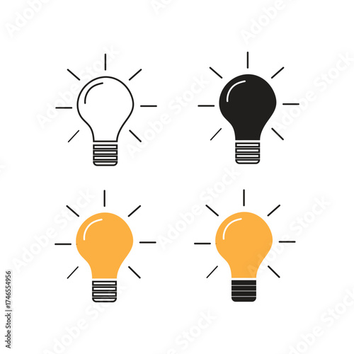 light bulb idea concept icons. 