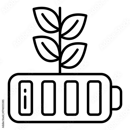 A linear design icon of eco battery