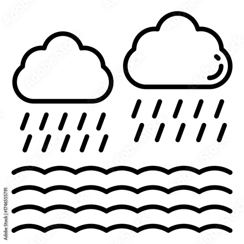 Rainfall icon in perfect design