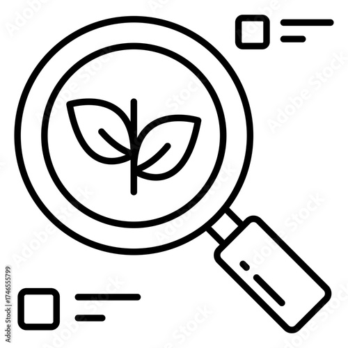 A unique design icon of search leaf