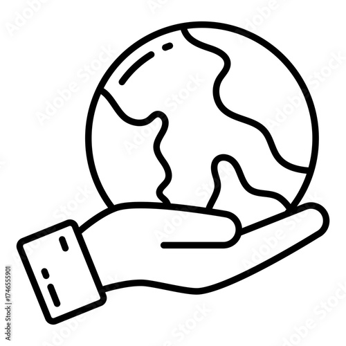 A colored design icon of global care