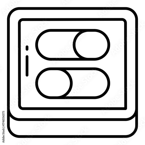 A colored design icon of toggle buttons