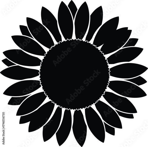 Sunflower silhouette illustration, floral nature design, botanical artwork, eco-friendly flower graphic, summer bloom symbol, natural beauty and growth icon