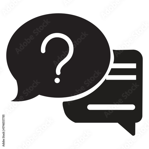 Question and Chat Icon – Customer Support and Communication Symbol Vector Illustration