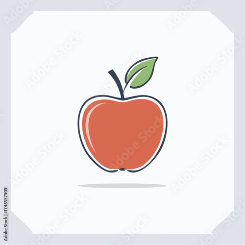 Simple Apple Vector Illustration for Healthy Lifestyle and Food Product Designs