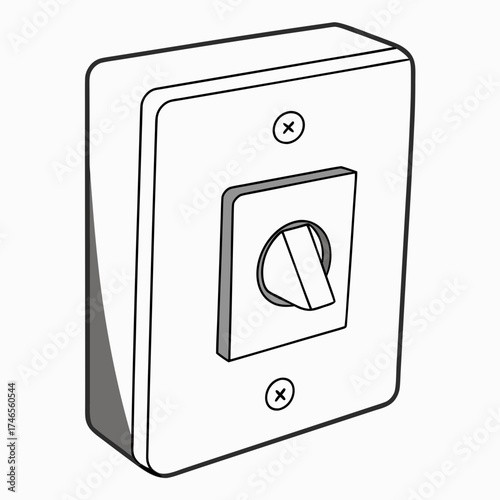 Square light switch with a toggle in the center
