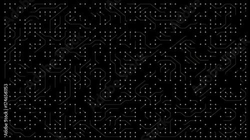 Futuristic microchip design. Digital network animation.