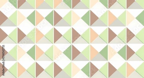 Geometric Pattern Seamless Background, Pastel Triangles Repeating Texture, Soft Colors