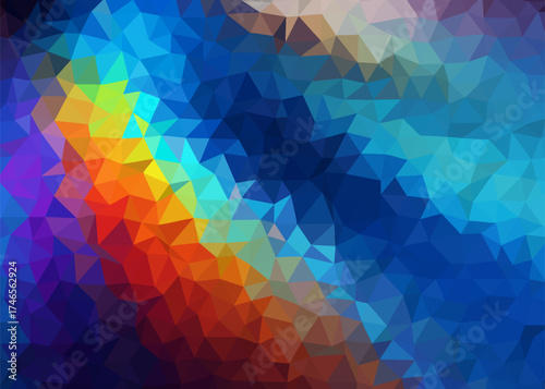 abstract colorful low poly background, abstract geometric background, abstract triangle background	
