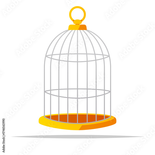 Bird cage vector isolated illustration