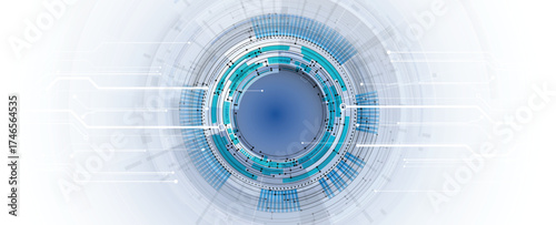 Abstract  technology wireframe circuit lines with data concept background