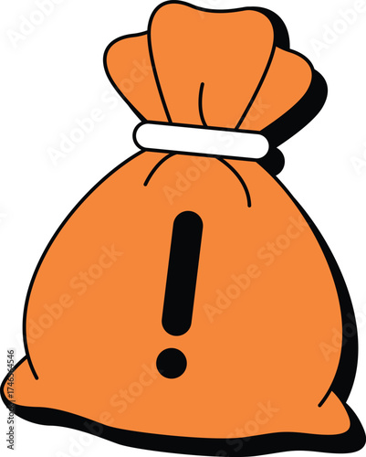 Risk Warning Money Bag Icon