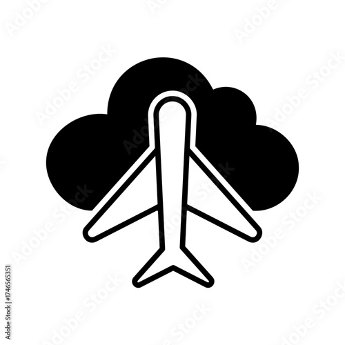 Cloud with airplane