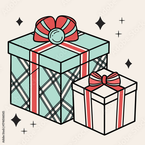 Two beautifully wrapped gifts with ribbons and bows perfect for celebrating holidays and special occasions with a touch of festive cheer and joy