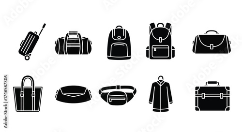 Luggage and bags collection travel suitcase