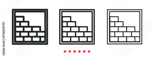 Brick icon. Thin line icon vector