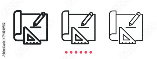 Project planning icon. Thin line icon vector