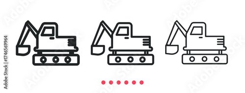 Excavation icon. Thin line icon vector