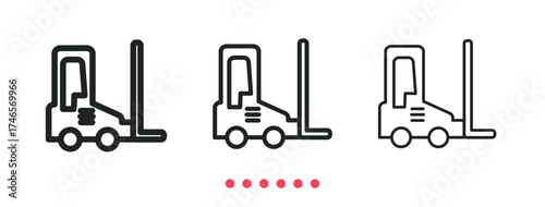 Forklift icon. Thin line icon vector