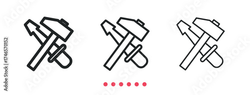 Tools icon. Thin line icon vector