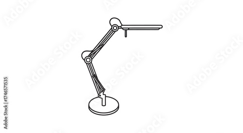 Modern desk lamp line art for creative projects