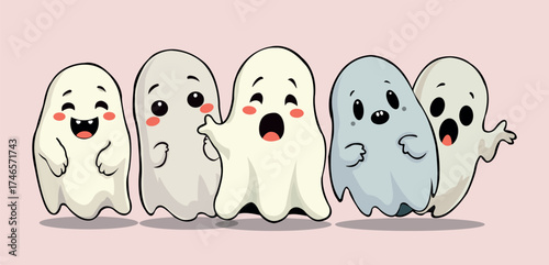 Cute Cartoon Ghost Characters – Funny and Adorable Halloween Spirits