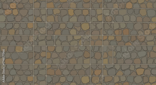 A textured brown brick surface with a repeating pattern