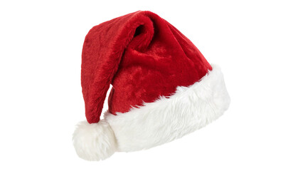 red santa hat isolated on transparent background